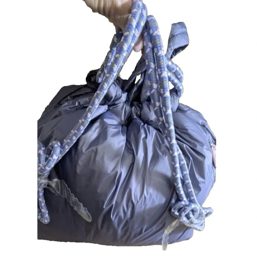 NWT Wildfox Puffy Drawstring Backpack‎ Dark Gray Puffer Tote Bag Gym Gorp Y2K